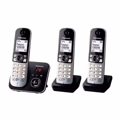 Panasonic KX-TG6823GB, Telefono DECT, 120 voci, Identificatore di chiamata, Nero, Argento