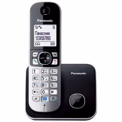 Panasonic KX-TG6811, Telefono DECT, Telefono con vivavoce, 120 voci, Identificatore di chiamata, Nero, Argento