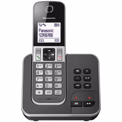 Panasonic KX-TGD320FRG, Telefono DECT, Cornetta cablata, Telefono con vivavoce, 50 voci, Identificatore di chiamata, Grigio
