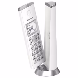 Panasonic KX-TGK210, Telefono DECT, Cornetta wireless, Telefono con vivavoce, 50 voci, Identificatore di chiamata, Bianco