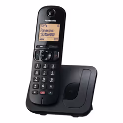 Panasonic KX-TGC250, Telefono DECT, Cornetta wireless, Telefono con vivavoce, 50 voci, Identificatore di chiamata, Nero