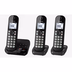 Panasonic KX-TGC 463GB, Telefono DECT, Cornetta cablata, Telefono con vivavoce, 120 voci, Identificatore di chiamata, Nero