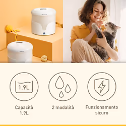 Panasonic CP-JNW01CW Fontanella per Animali Domestici, Capacità 1.9L, Filtro a 4 Livelli, Super Silenziosa, Due Modalità, Bianco - Vista aggiuntiva 5