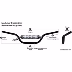 RENTHAL Manubrio MX/Enduro 7/8" 701 Honda CRF150/230 - Vista aggiuntiva 3