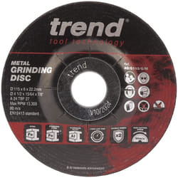 Trend - Disco abrasivo in metallo per smerigliatrice angolare, diametro 115 m, taglio sottile 6 mm, AD/G115/6/M, Confezione da 10