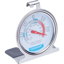 Kitchen Craft - KitchenCraft Termometro per frigorifero e congelatore con guida della temperatura minima e massima, acciaio inox