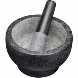 KitchenCraft - Set di mortaio e pestello de Pietra, grande, nero, 20 x 12 cm