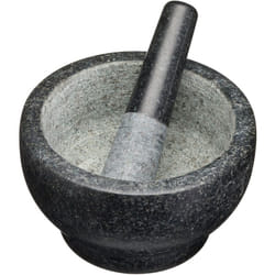 KitchenCraft - Set di mortaio e pestello de Pietra, grande, nero, 20 x 12 cm