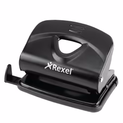 Rexel Perforatore in metallo economico, 2 fori, 20 fogli, nero, 20 fogli, Nero, Nero, Metallo, 117 mm, 117 mm
