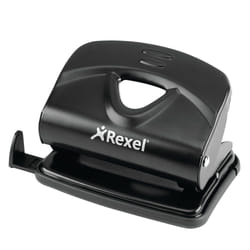 Rexel Perforatore in metallo economico, 2 fori, 20 fogli, nero