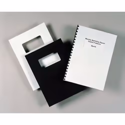GBC Copertine rilegatura LeatherGrain 25 finestrella bianche(50)