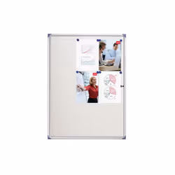Nobo Bacheca ultrapiatta magnetica 9xA4, Interno, Bianco, Alluminio, 9 x A4, Scorrevole, Vetro