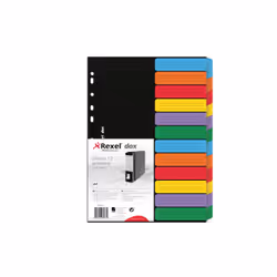 Rexel D26612 intercalare Cartella a soffietto espandibile Nero, Multicolore - Vista aggiuntiva 4