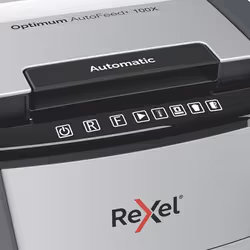 Rexel Optimum AutoFeed+ 100X distruggi documenti Triturazione incrociata 55 dB 22 cm Nero, Grigio - Vista aggiuntiva 5