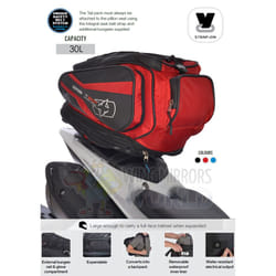 Oxford T30R Borsa coda moto, rosso, dimensione 21-30l per uomo
