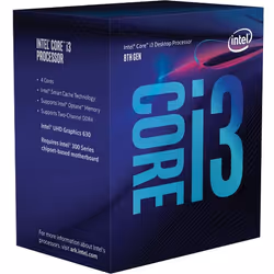 Intel Core i3-8100, Intel® Core™ i3, LGA 1151 (Socket H4), 14 nm, Intel, i3-8100, 3,6 GHz