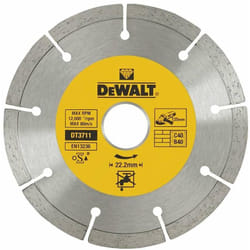 Accessori - Disco diamantato per il taglio a secco di cemento e mattoni - 125 x 22,2 mm DT3711 - Dewalt