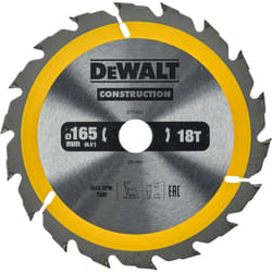 Dewalt - DT1933-QZ Lama Sega Circolare 165x20mm 18T Legno Chiodato