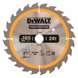 DT1949 Lama circolare da taglio per legno con chiodi 165 x 20 mm, 24 denti, ATB 20° - Lame da sega per edilizia per seghe cir ...