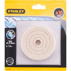Stanley STA32360-XJ, Disco da lucidatura, Cotone, Bianco, 1 pz, 7,5 cm, 13 mm