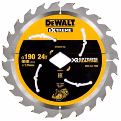 DT40270 Disco da taglio 190 mm, 24 denti Extreme per una maggiore durata della sega circolare con foro diamantato, 24T • Per ...