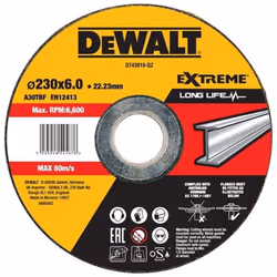 DT43919 Disco abrasivo per metallo, 230x22,2 mm, convessa • Tipo 27 • Disco abrasivo in metallo ad alte prestazioni • Le mole ...