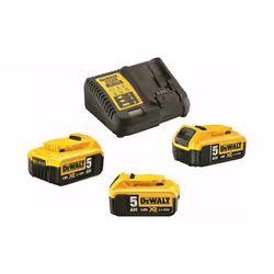 Kit 3 batterie rail xr 18v li-ion 5ah e caricatore xr 10.8v - 14.4v - 18v rail li-ion. DeWalt Industrial Tool Company è un pr ...