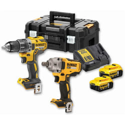 Dewalt - Kit 2 utensili brushless xr 18V 5Ah Trapano a percussione DCD791 + avvitatore a impulsi DCF894 DCK2077P2T-QW