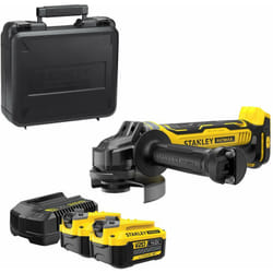 Stanley FatMax SFMCG700M2K-QW Smerigliatrice Angolare Brushless V20 a Batteria 18V - 4.0 Ah, Giallo/Nero