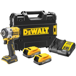 Dewalt - Utensili - Avvitatore a impulsi a batteria 18V, 2x batterie 1,7 Ah powerstack, caricabatterie DCF921E2T