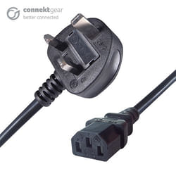 connektgear 27-0084B cavo di alimentazione Nero 0,5 m BS 1363 Accoppiatore C13