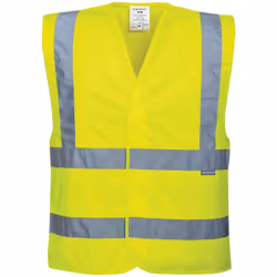 GILET CON DUE BANDE E BRETELLE DESCRIZIONE: Gilet con nastro riflettente nella configurazione classica per la vostra visibili ...