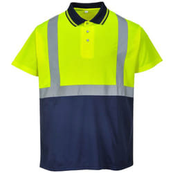 Polo Ad Alta Visibilita' Giallo/Navy Giallo-Navy 3XL
