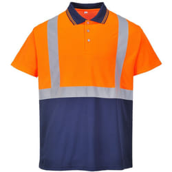 Polo Ad Alta Visibilita' Arancione/Navy Arancio-Navy s