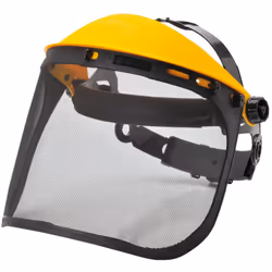 CASCO DI PROTEZIONE CON VISIERA A RETE DESCRIZIONE: Visiera a rete con Calotta in PP, adatta per la protezione contro le part ...