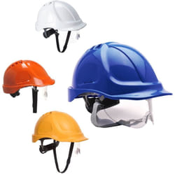 Portwest - Elmetto da Lavoro Endurance con Visiera Rosso Unica