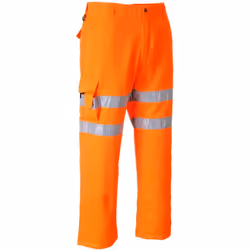 PANTALONE CON BANDE RETRO RIFLETTENTI E TESSUTO ANTIMACCHIA DESCRIZIONE: Pantalone multitasche con nastro riflettente posizio ...