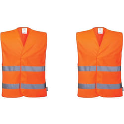 Portwest C474ORR4X/5X Gilet ad Alta Visibilità con Due Bande, Arancione, 4X5X