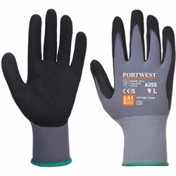 Descrizione Guanto Dermiflex in Nylon 15g, PU e schiuma Nitrile, per il massimo comfort sensibilità e destrezza, protegge dal ...