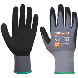 Portwest - A350BKRS Guanto Dermiflex, Nero/Grigio, Small
