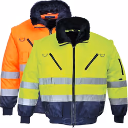 Bomber ad alta visibilità con le maniche staccabili Il Bomber Alta Visibilità Pilot con Maniche Staccabili presenta 7 ampie t ...