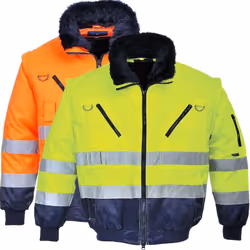 Bomber ad alta visibilità con le maniche staccabili Il Bomber Alta Visibilità Pilot con Maniche Staccabili presenta 7 ampie t ...