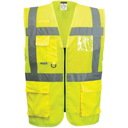Portwest - Executive Madrid, C496, Gilet in rete ad alta visibilità, Uomo, xxxl, Giallo