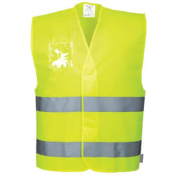 Portwest - C475 Gilet Alta Visibilità, con Porta Badge Doppio Verso, Giallo, l/xl