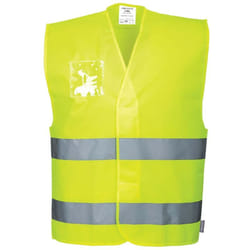 Portwest - C475 Gilet Alta Visibilità, con Porta Badge Doppio Verso, Giallo, XX/3X
