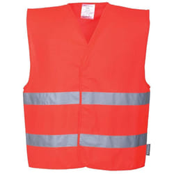 Portwest C474RERS/M Gilet ad Alta Visibilità con Due Bande, Rosso, SM