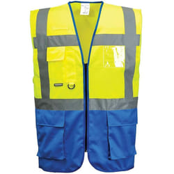 Rs Pro - Portwest C476 Gilet Executive Varsavia, Unisex - Adulto, Multicolore (Giallo/Royal), xl