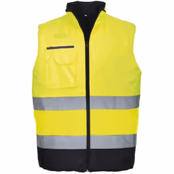 CALDO GILET AD ALTA VISIBILITA' CON MULTITASCHE DESCRIZIONE: Un gilet classico in bicolore contemporaneo. Le tasche multifunz ...