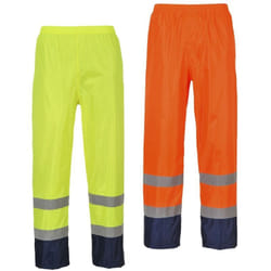 Portwest - Pantaloni Alta Visibilita Impermeabili Anti Pioggia Arancio-Navy l