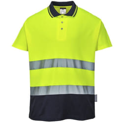 Portwest - Polo ad Alta Visibilita Cotton Comfort - Giallo/Blue Giallo-Navy m